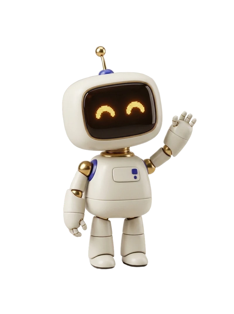 Datum's robot assistant waving hello